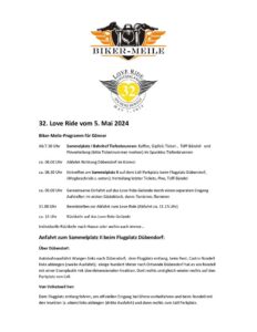 thumbnail of Programm Love Ride für Biker-Meile-Gönner 2024